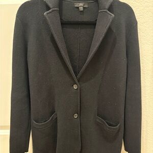 J. Crew Black Knit Blazer with Patch Pockets